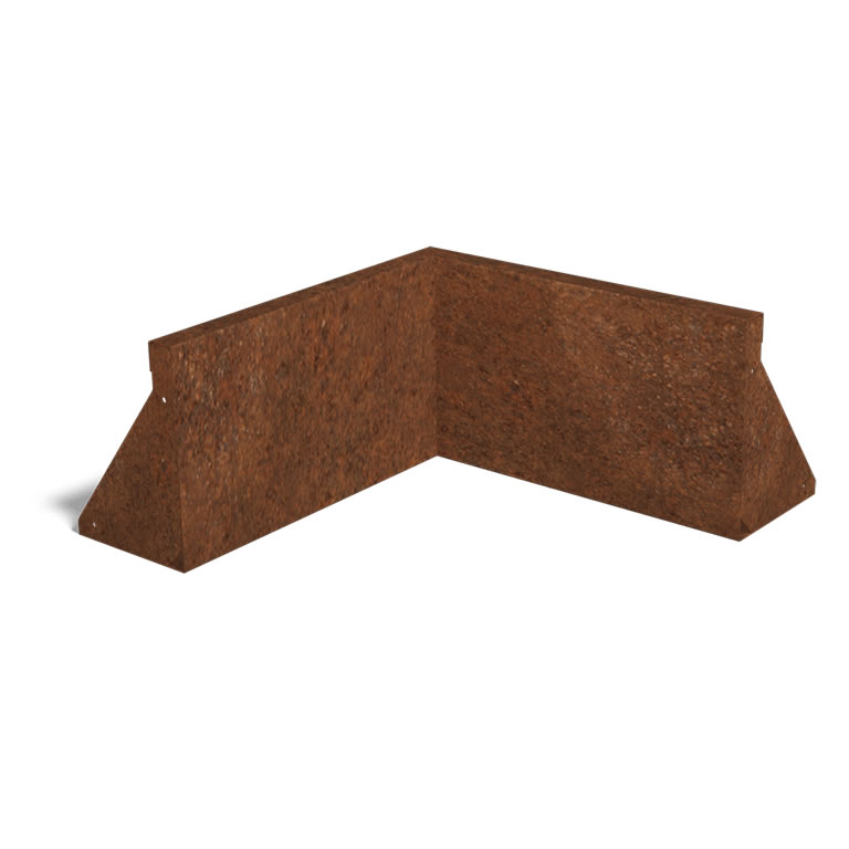 ESQ. INT. CONTEN. ACERO CORTEN 30cm alt (50+50cm long.) | Kreo Jardiner&iacute;a
