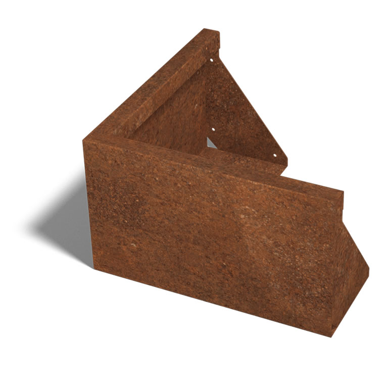 ESQ. EXT. CONTEN.ACERO CORTEN 30cm alt (50+50cm long.) | Kreo Jardiner&iacute;a