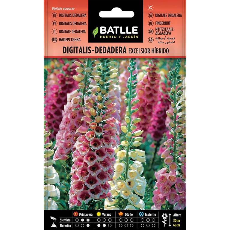 DIGITALIS DEDADERA EXCELSIOR HIBRIDO 100 semillas | Kreo Jardiner&iacute;a